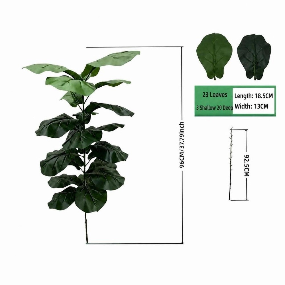 Ficus Lyrata Tree - 9月15日、人工観葉植物、イチジク（フィカス・リラータ）、大型、緑色、造花、DIY装飾、写真撮影用小道具、大型緑の木、室内用観葉植物。
