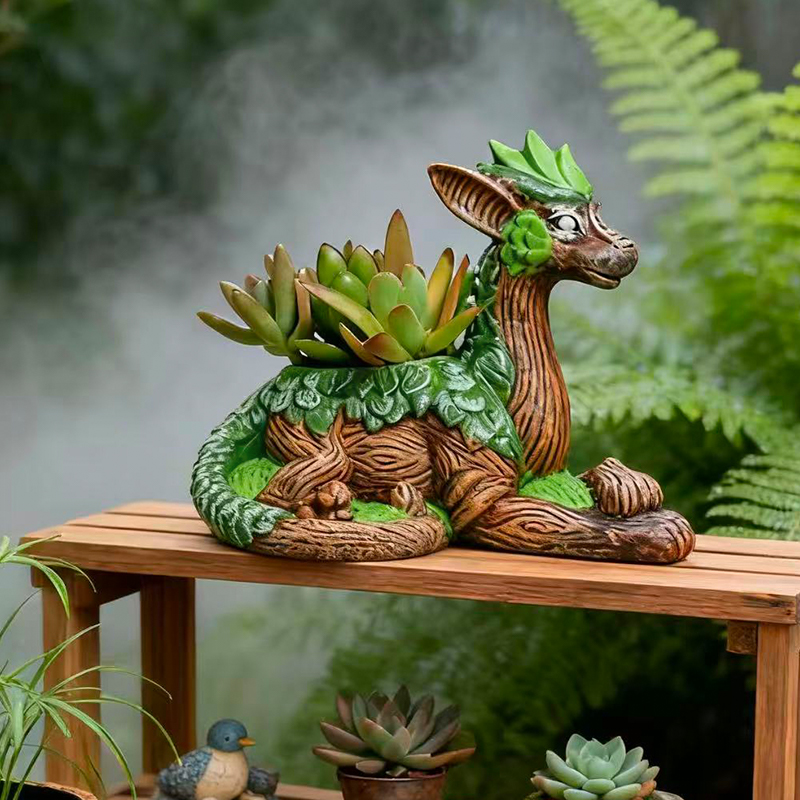 クリエイティブドラゴンツリーフラワーポット多肉植物花瓶コンテ - Echeveria Succulent のレビューと価格