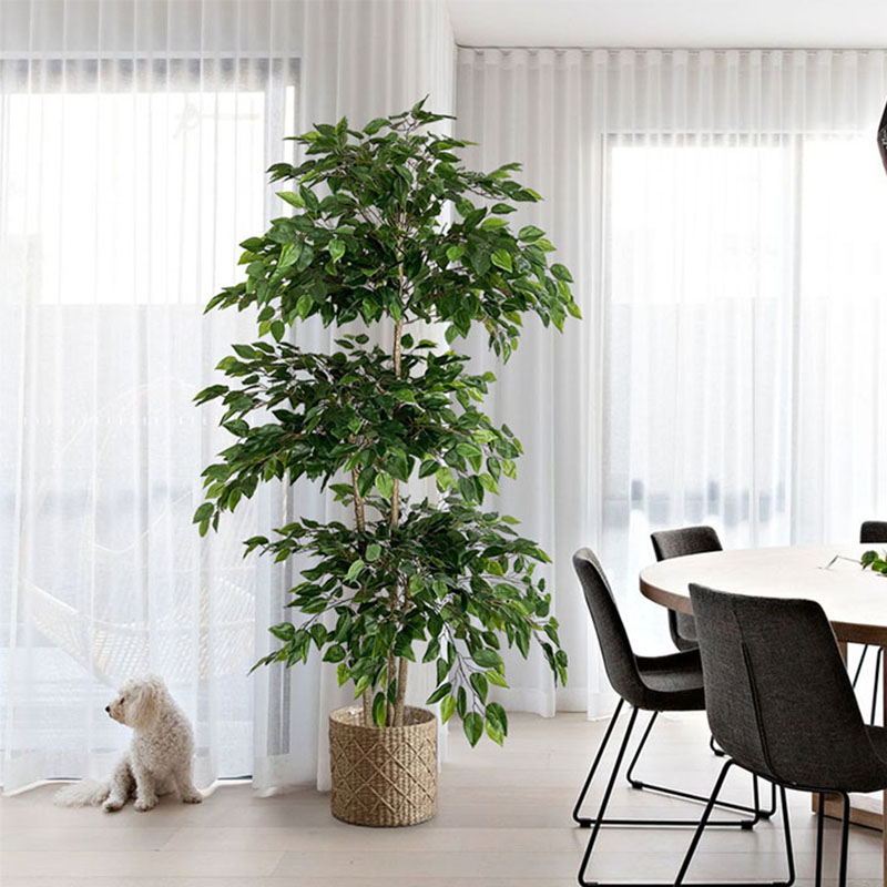 Ficus人工大型熱帯植物、プラスチック製の偽の葉、緑、本物 - Ficus Lyrata Tree のレビューと価格