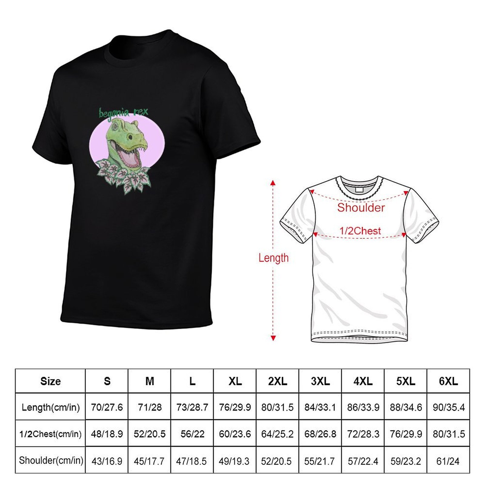 Tレックス・ベゴニア（ピンク）Tシャツ、パーソナライズされた - Begonia Rex のレビューと価格