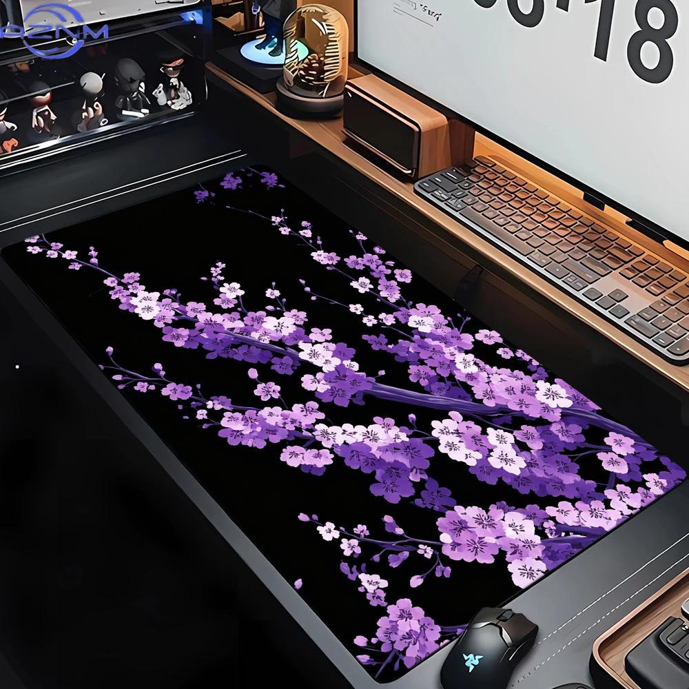 紫色の桜柄マウスパッド 大型コンピューターオフィスゲームテー - Tradescantia Purple のレビューと価格