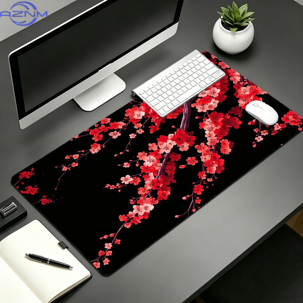 紫色の桜柄マウスパッド 大型コンピューターオフィスゲームテー - Tradescantia Purple のレビューと価格