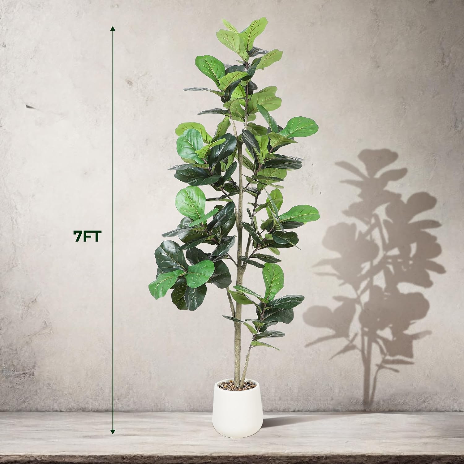 7フィートの人工フィドルリーフツリー、フェイクプラント、偽物 - Ficus Lyrata Tree のレビューと価格