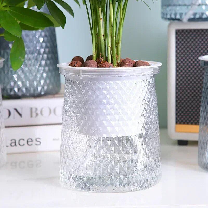 2024 透明自己散水植木鉢プラスチック植木鉢二層自動怠惰な - Aloe Vera Pot のレビューと価格